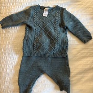 Carter's Teal Cable Knit Baby Set